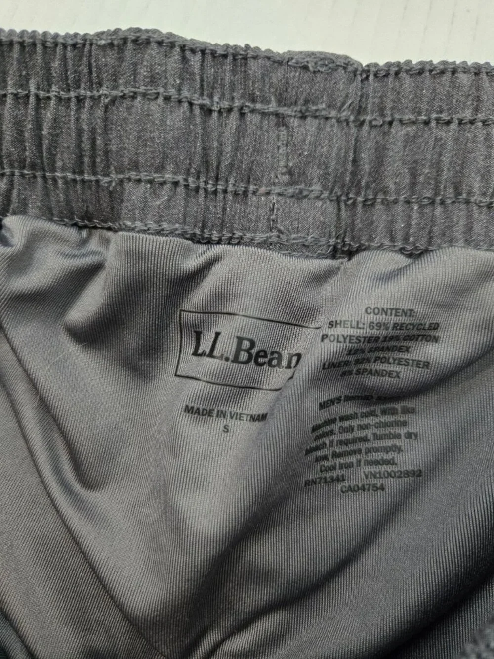 L.L. Bean Men's All-Adventure Gray Swim Shorts Lined Size S UPF 50+ Trunks